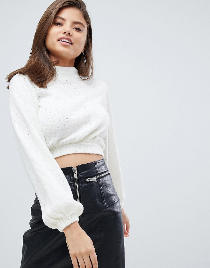 Fashion Union High Neck Knitted Long Sleeve Top