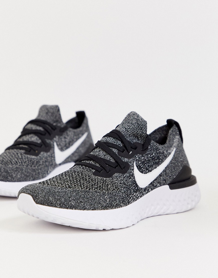 Nike Running Epic React Flyknit trainers in black and white
