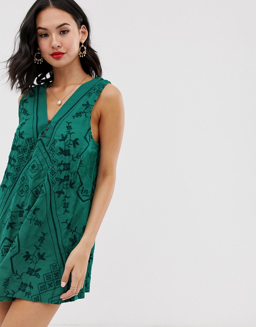 Free People Sweetist Shifty embroidered shift dress