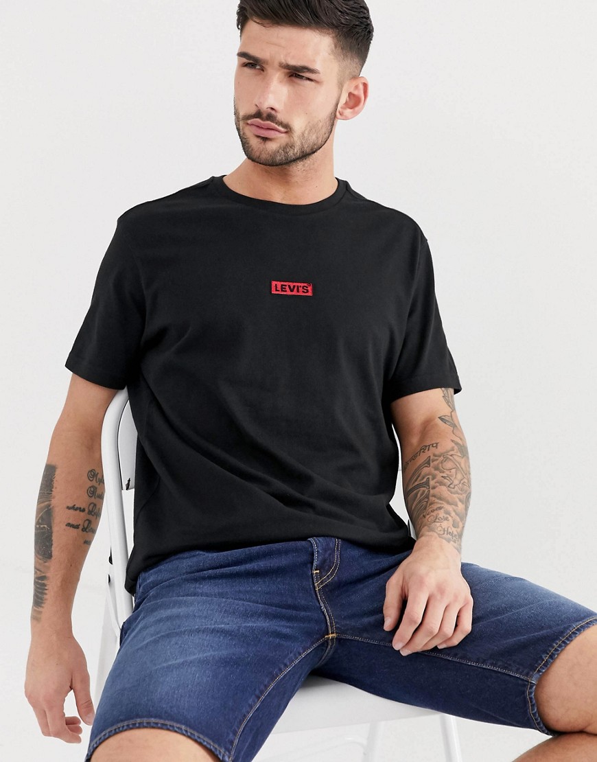 Levi's small embroidered tab logo relaxed fit t-shirt in black