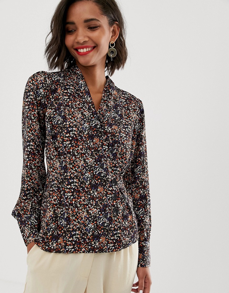 Y.A.S floral top with button detail