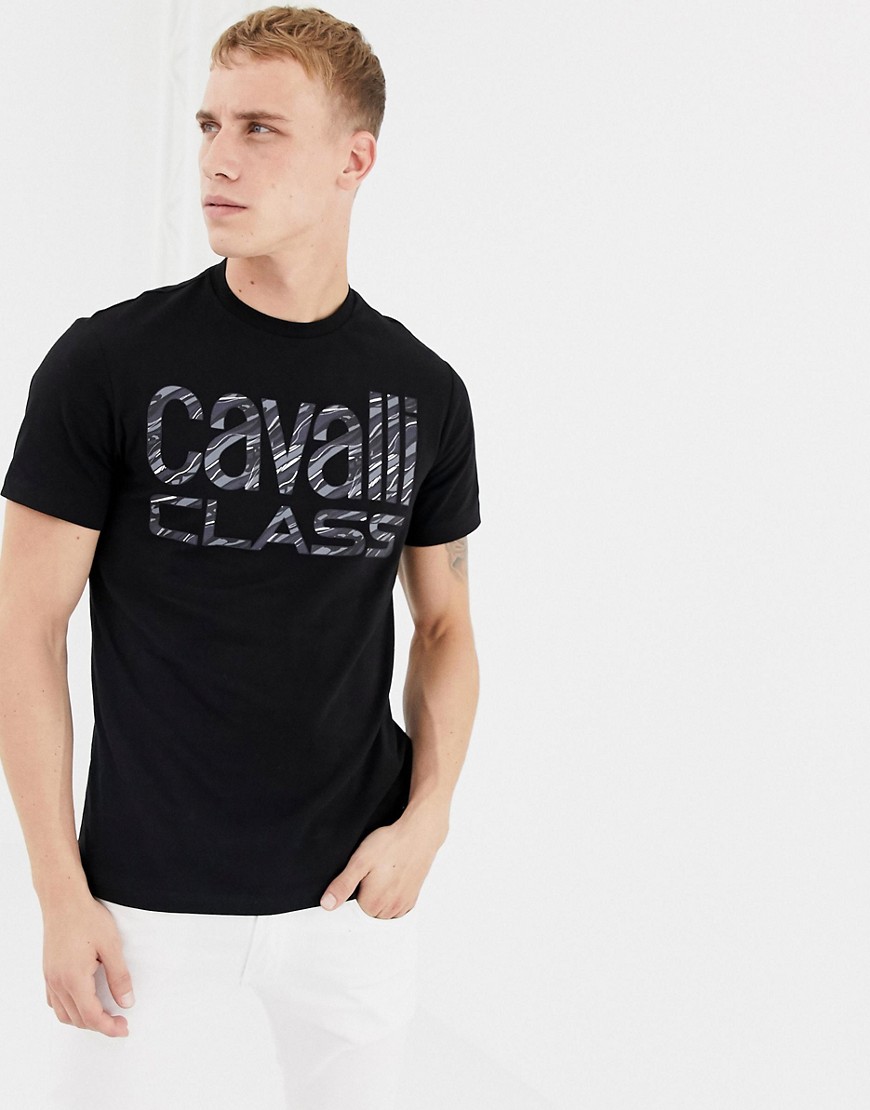 Cavalli Class t-shirt in black with large logo