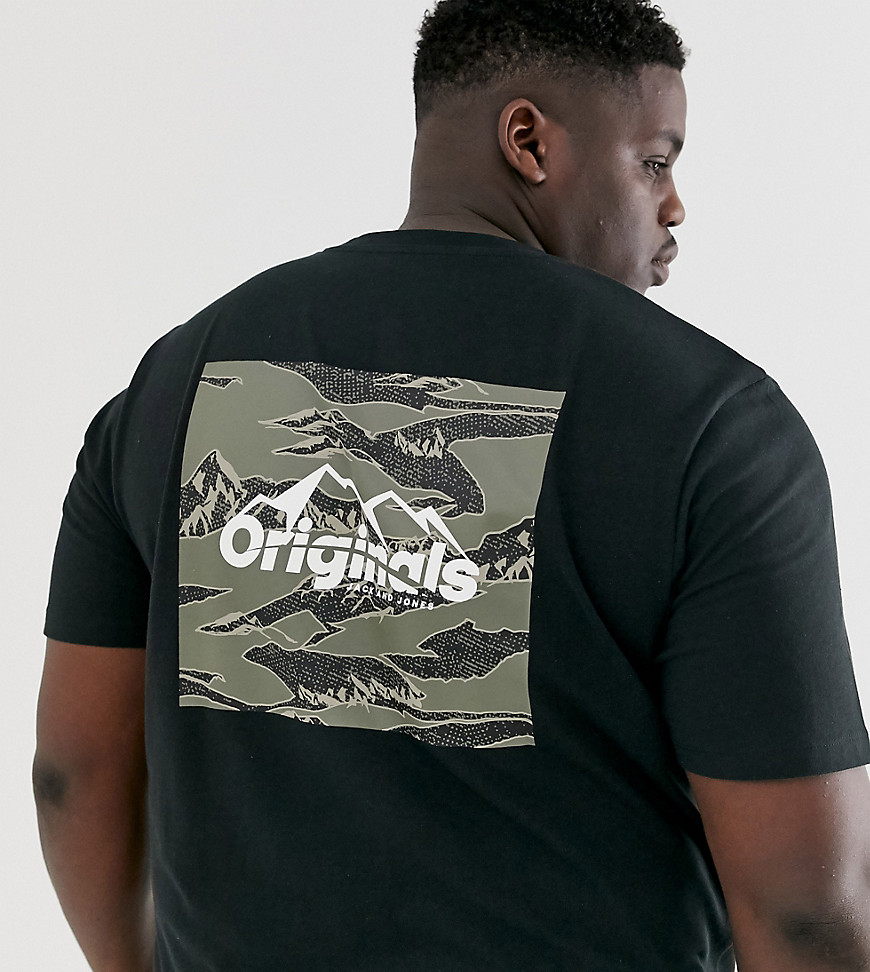 Jack & Jones Originals camp print t-shirt in khaki