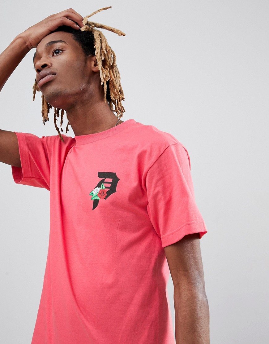 PRIMITIVE T-SHIRT WITH ROSE LOGO BACK PRINT IN PINK - PINK,PAPSP1801
