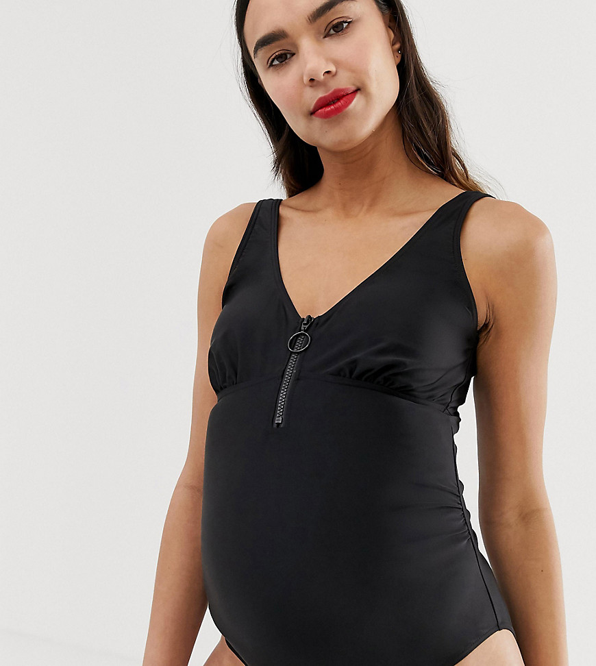 Mamalicious maternity zip detail swimsuit