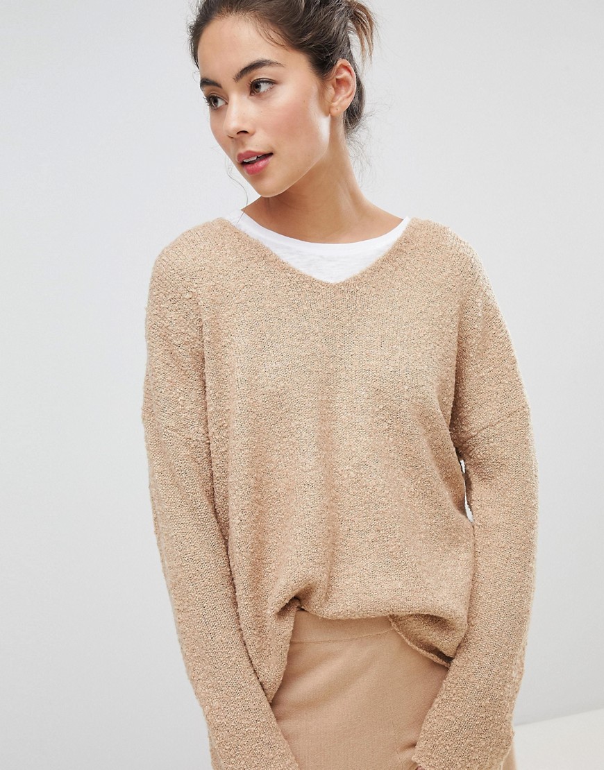 Micha Lounge Boucle Oversized Jumper In Camel - Camel