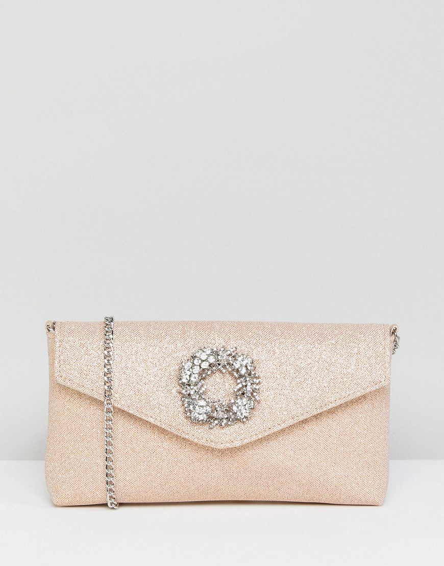DUNE OCCASION CLUTCH WITH EMBELLISHMENT DETAIL - SILVER,BREED