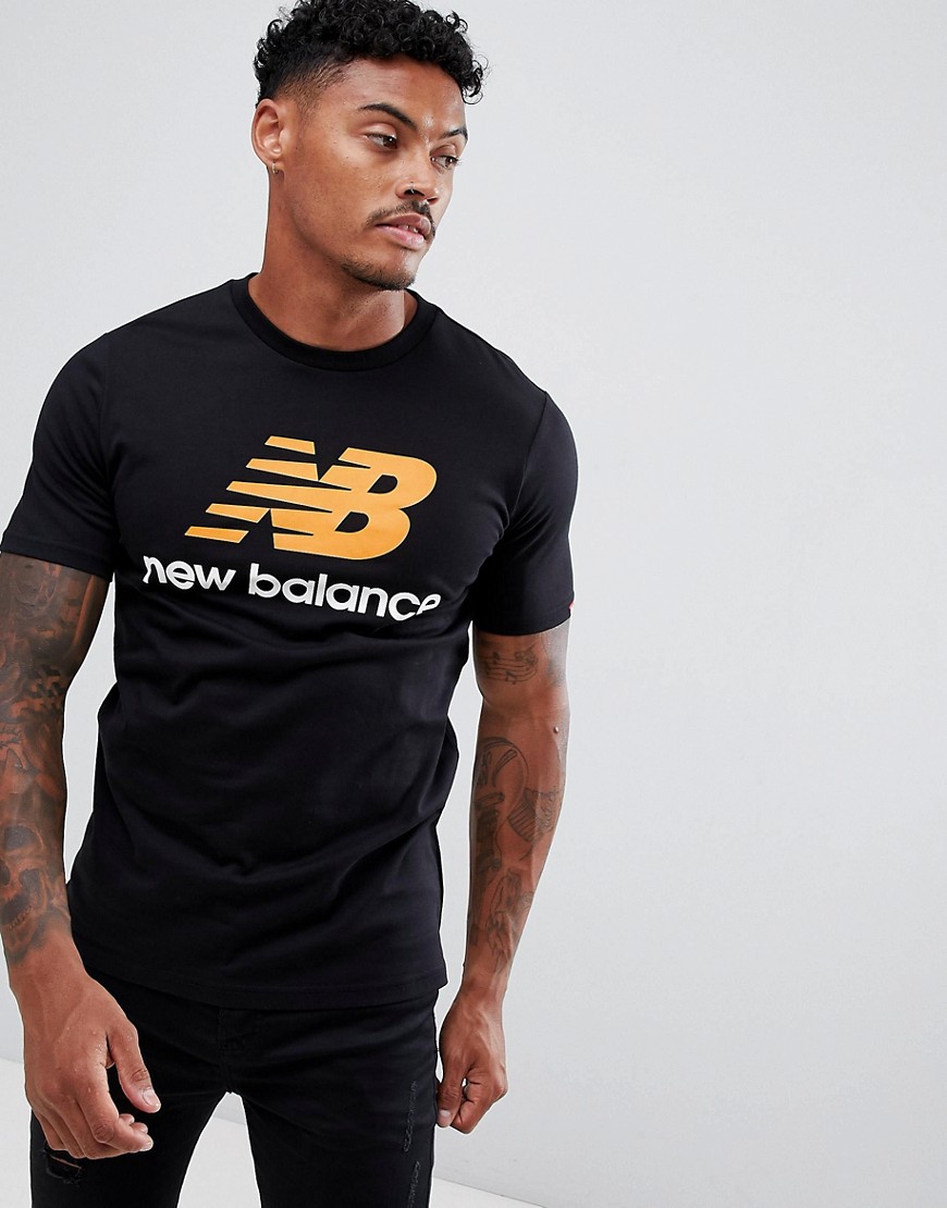 New Balance Stacked Logo T-Shirt In Black MT73587_BK