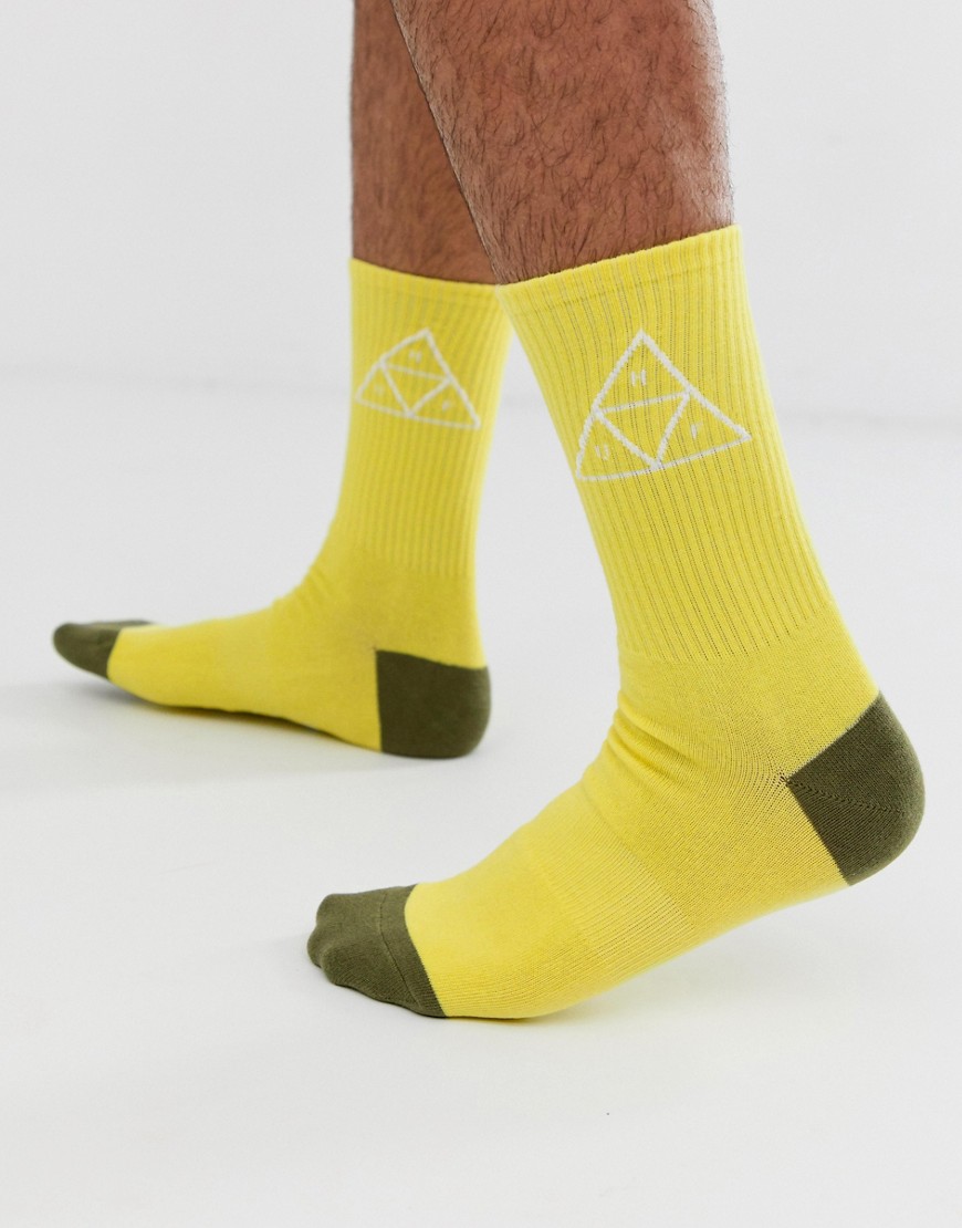 HUF Triple Triangle socks in yellow