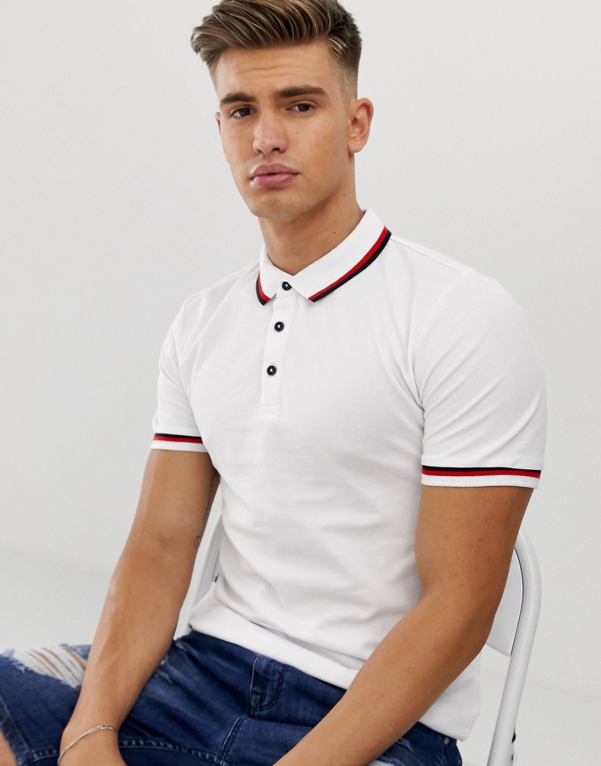 Only & Sons polo with tipped collar