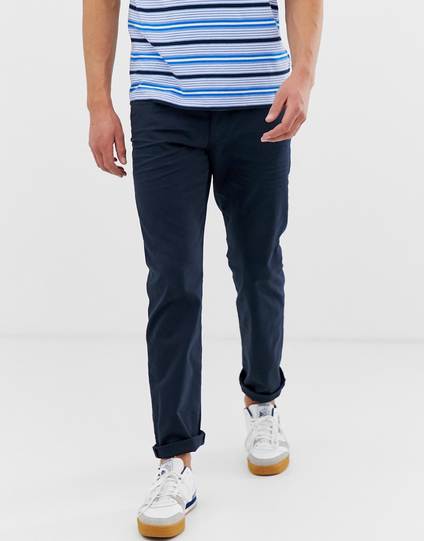 Esprit casual 5 pocket straight fit twill trouser in navy