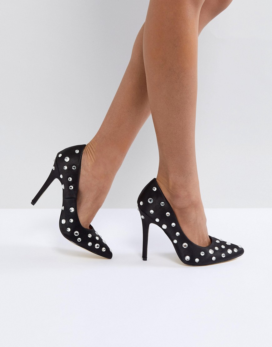 London Rebel embellished pointed heeled shoes