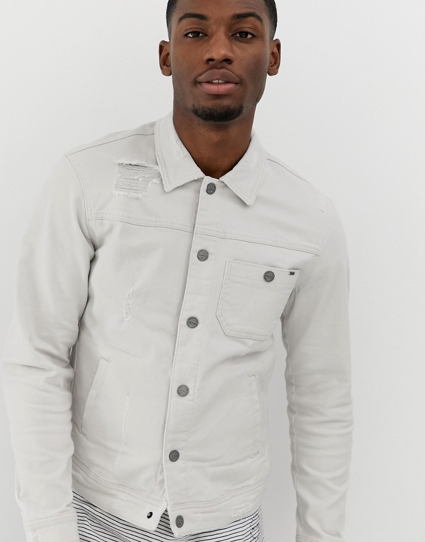 Only & Sons distressed denim jacket