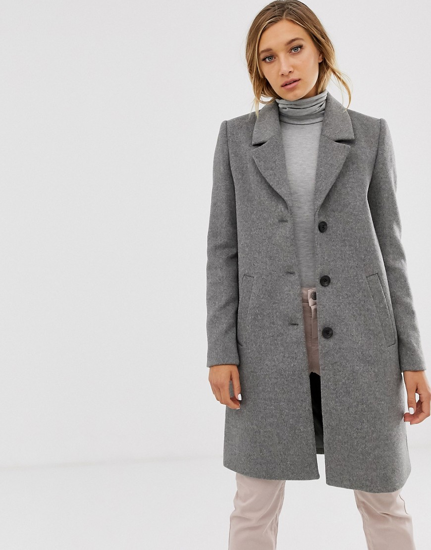 Selected wool button up coat