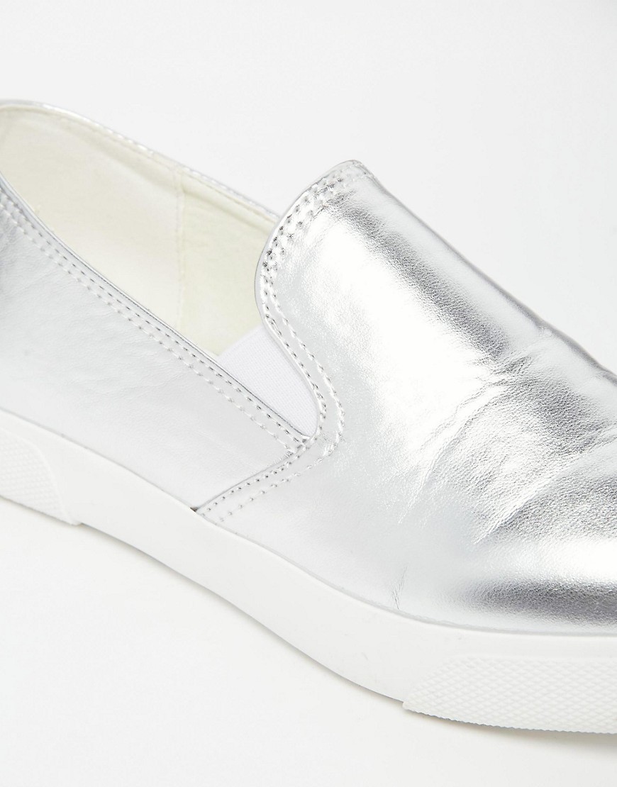 Truffle Collection | Truffle Collection Zula Silver Slip On Plimsolls ...