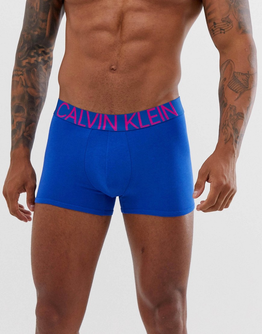 Calvin Klein Statement 1981 logo placement trunks in blue
