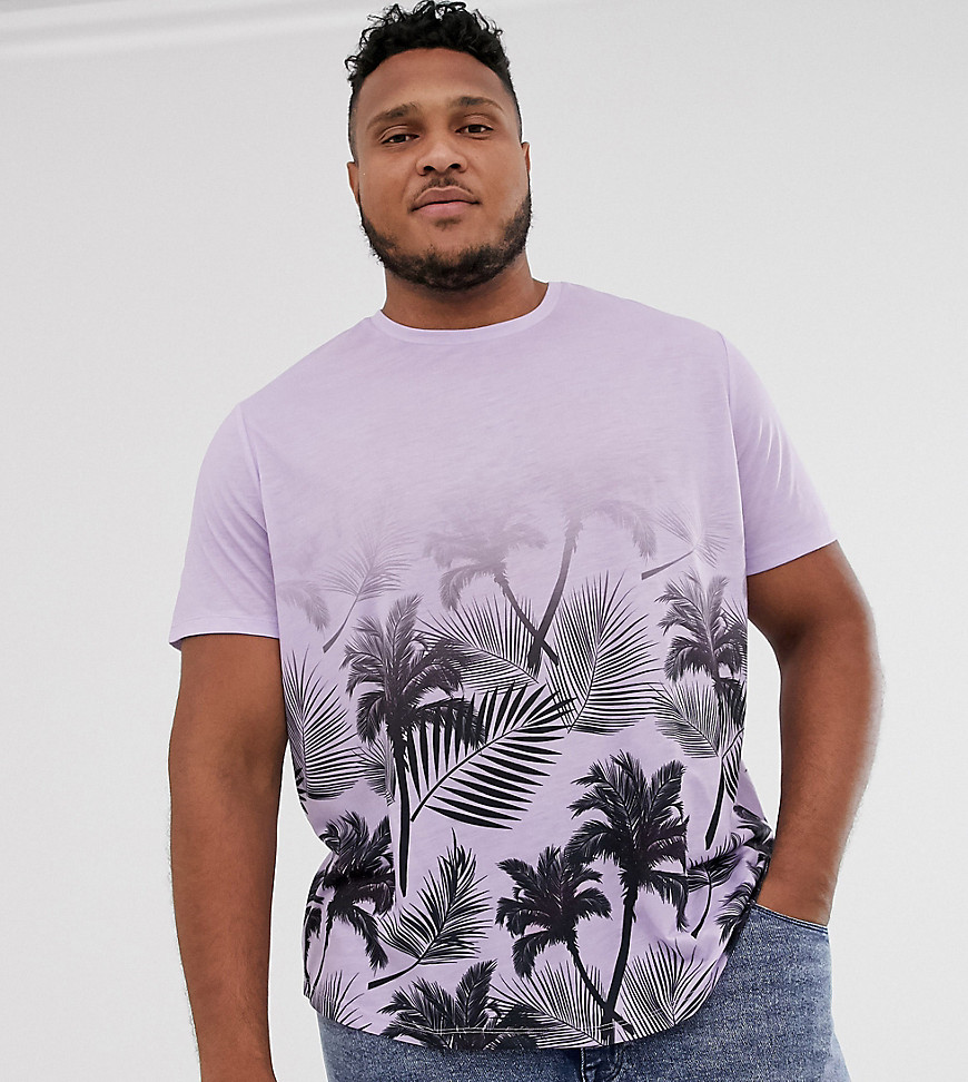 Jacamo t-shirt with plam tree fade print in pink