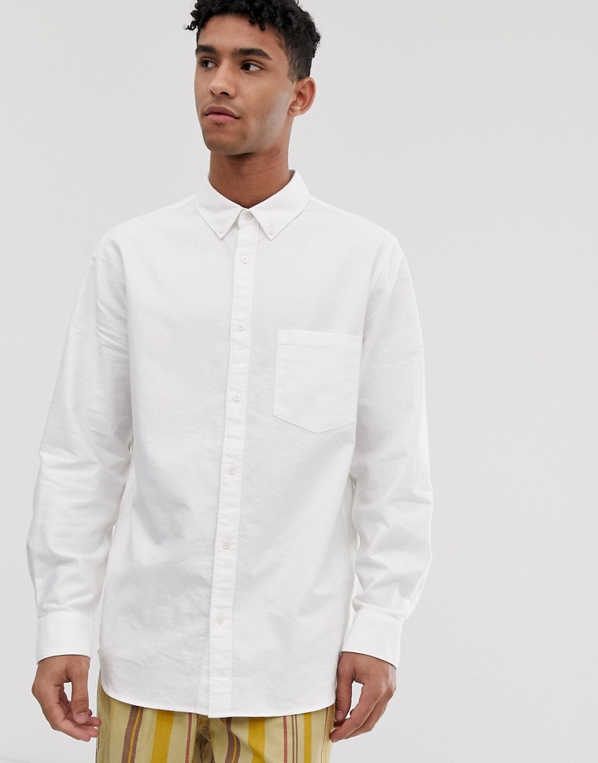 Weekday Henning oxford shirt in white