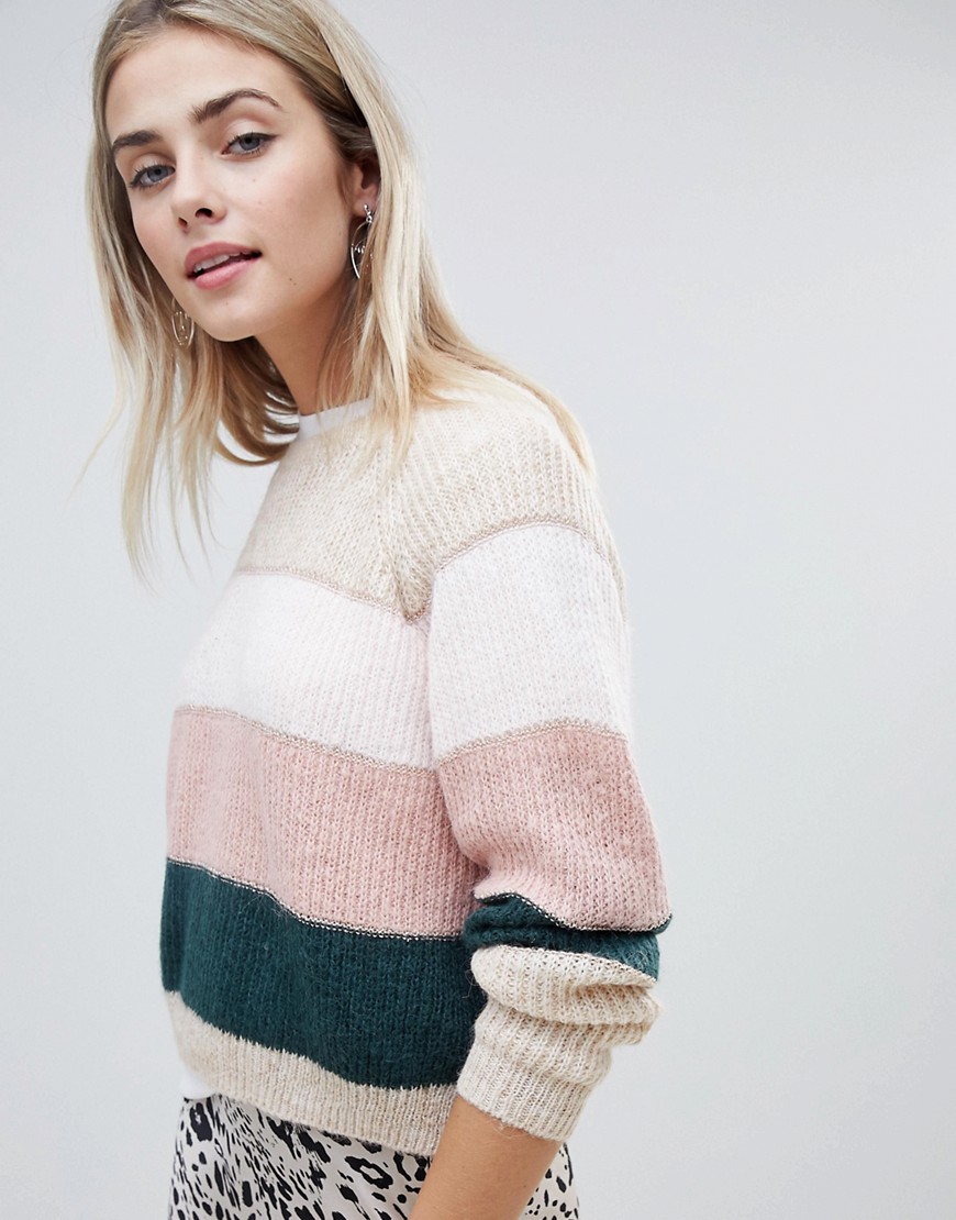 Only stripe knitted jumper - Pumice stone stripes
