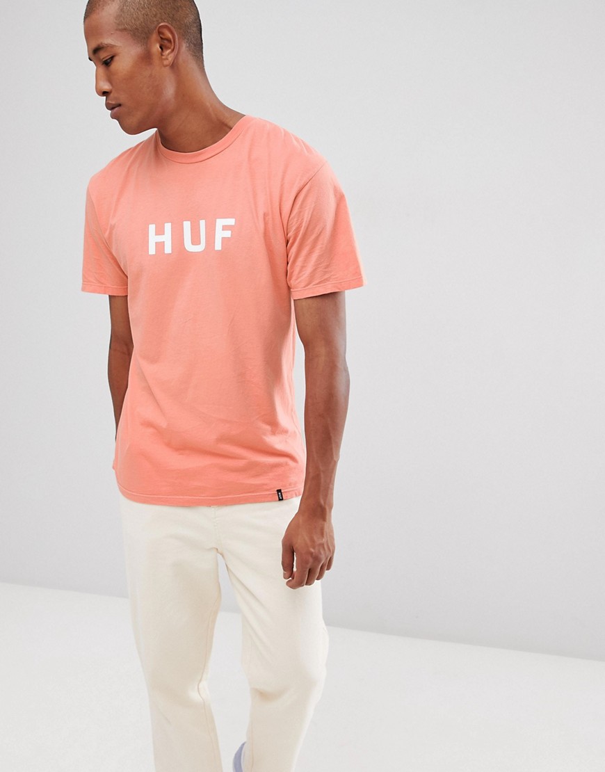 HUF t-shirt with logo in coral - Pink