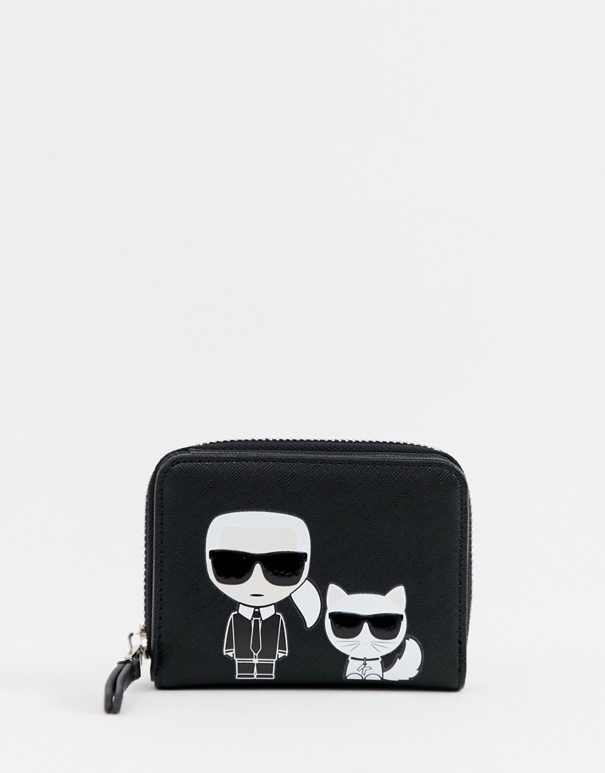 Karl Lagerfeld iconic small zip wallet
