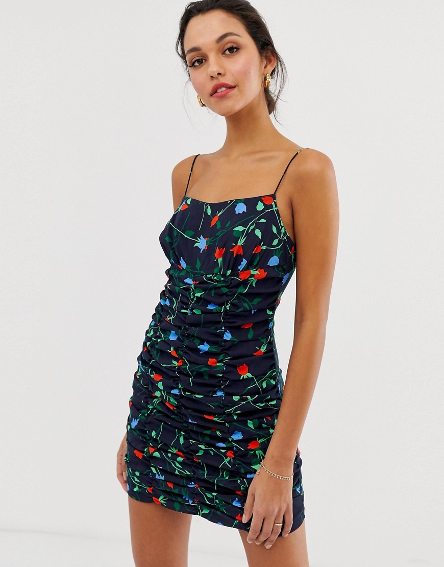 C/meo Collective Ended Up Here Floral Print Mini Dress-multi