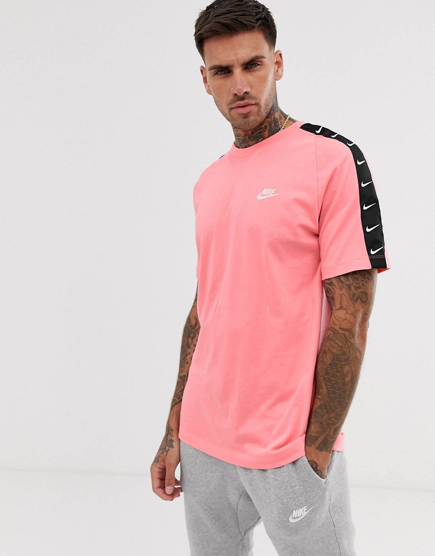 Nike Logo Taping T-Shirt Pink