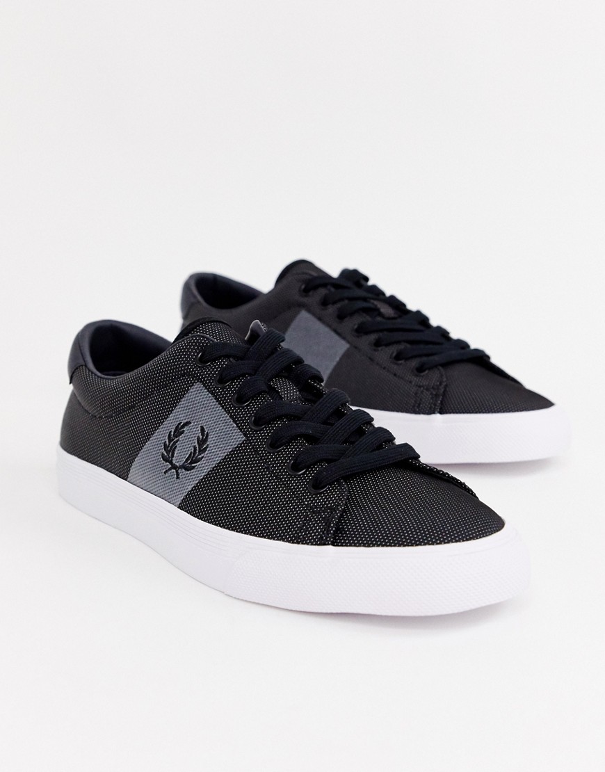 Fred Perry Underspin two tone poly trainers in black