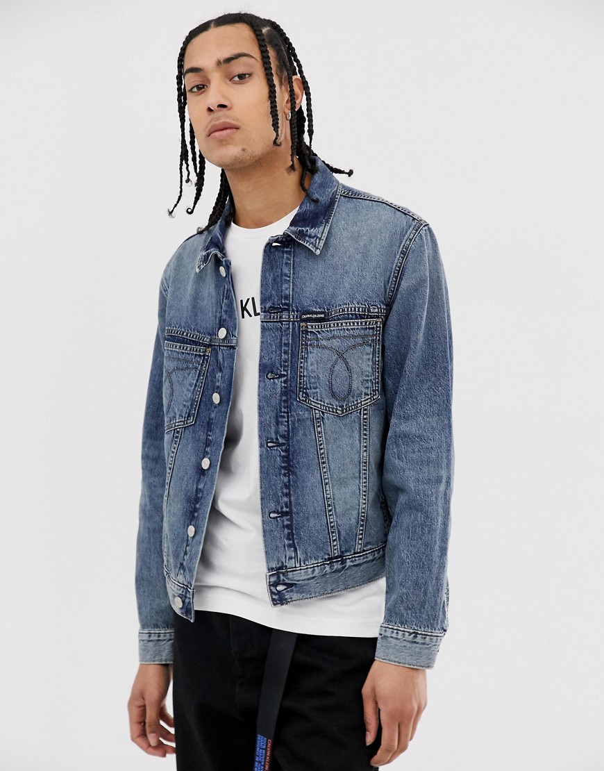 Calvin Klein Jeans omega slim denim jacket in lightwash blue