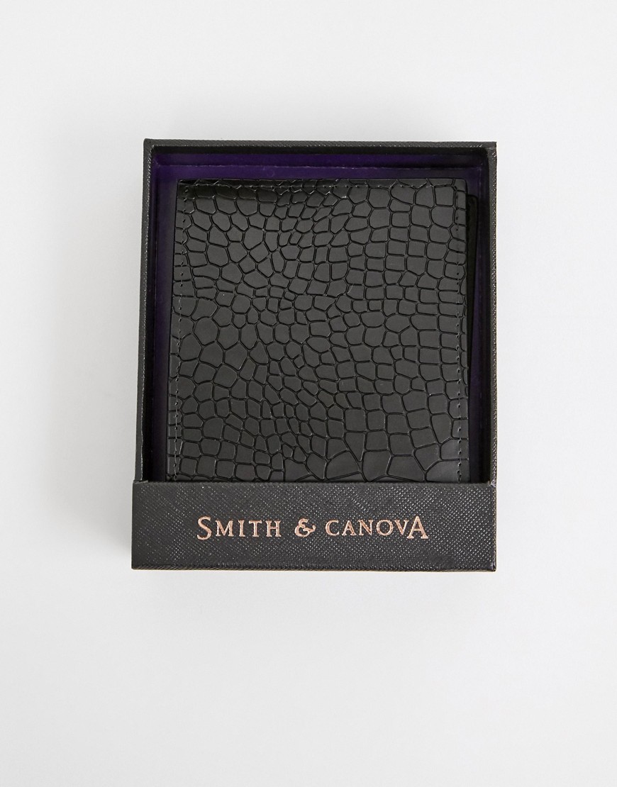 Smith & Canova wallet in black croc