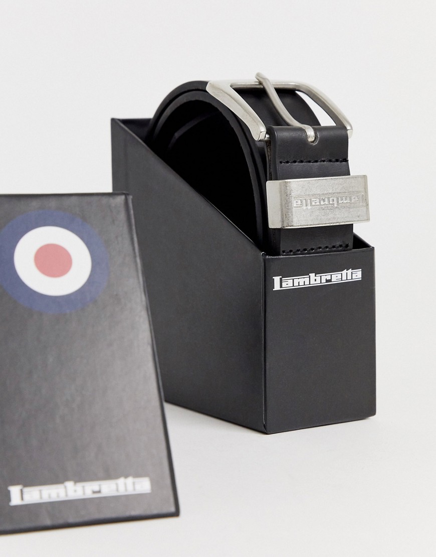 Lambretta black leather belt in a box