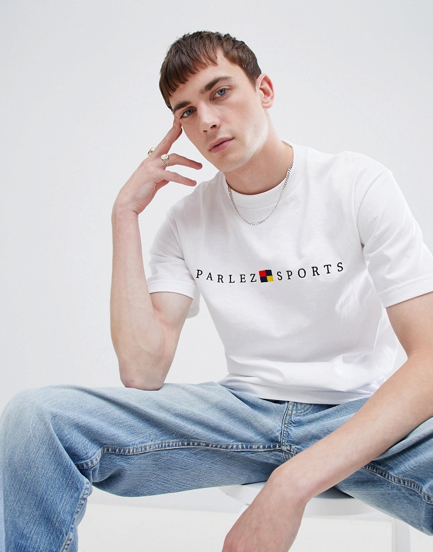 Parlez T-Shirt With Embroidered Sport Box Logo In White - White