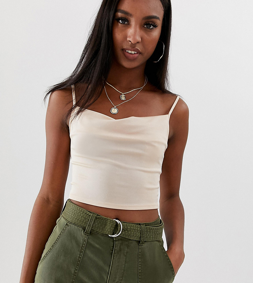 ASOS DESIGN Tall cowl front top in slinky fabric