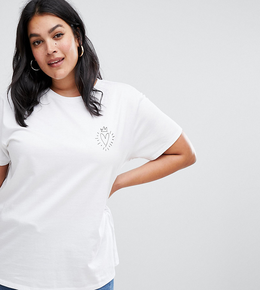 ASOS DESIGN Curve t-shirt with crowned heart print