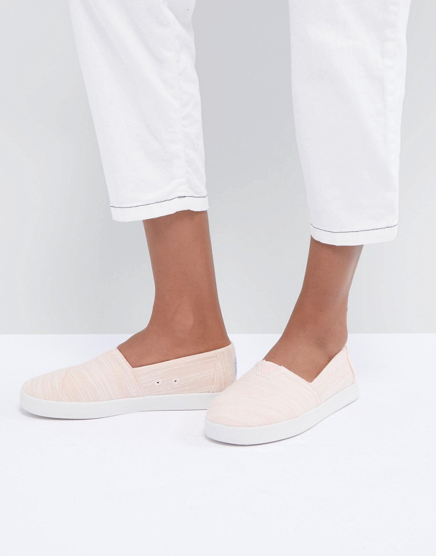 Toms Avalon Bloom Cotton Slip On Shoes - Pink