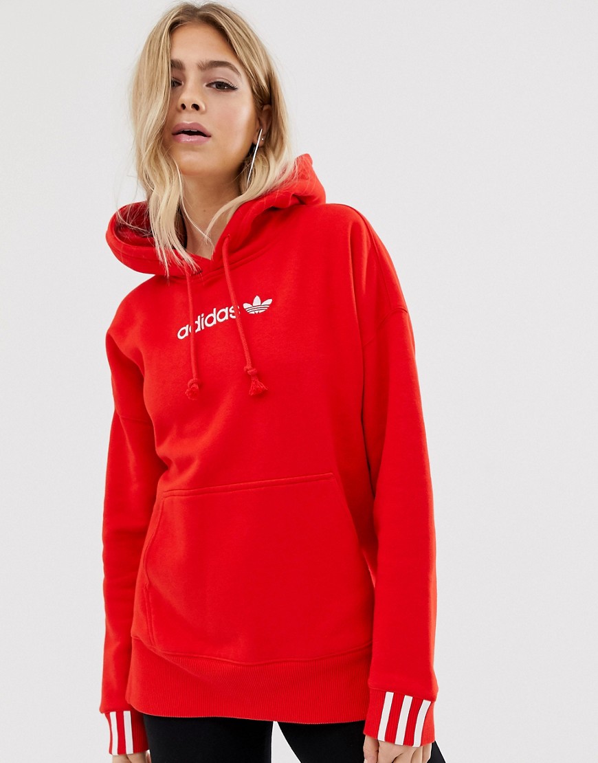 adidas originals coeeze fleece sweatshirt in red