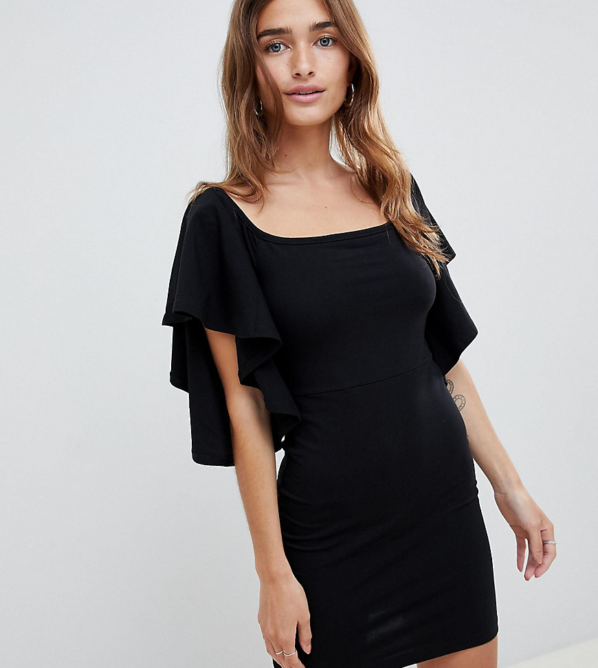 Платье мини с рукавами клеш ASOS PETITE - Черный 