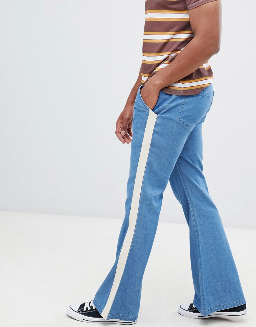 Sacred Hawk flared jeans with side stripe