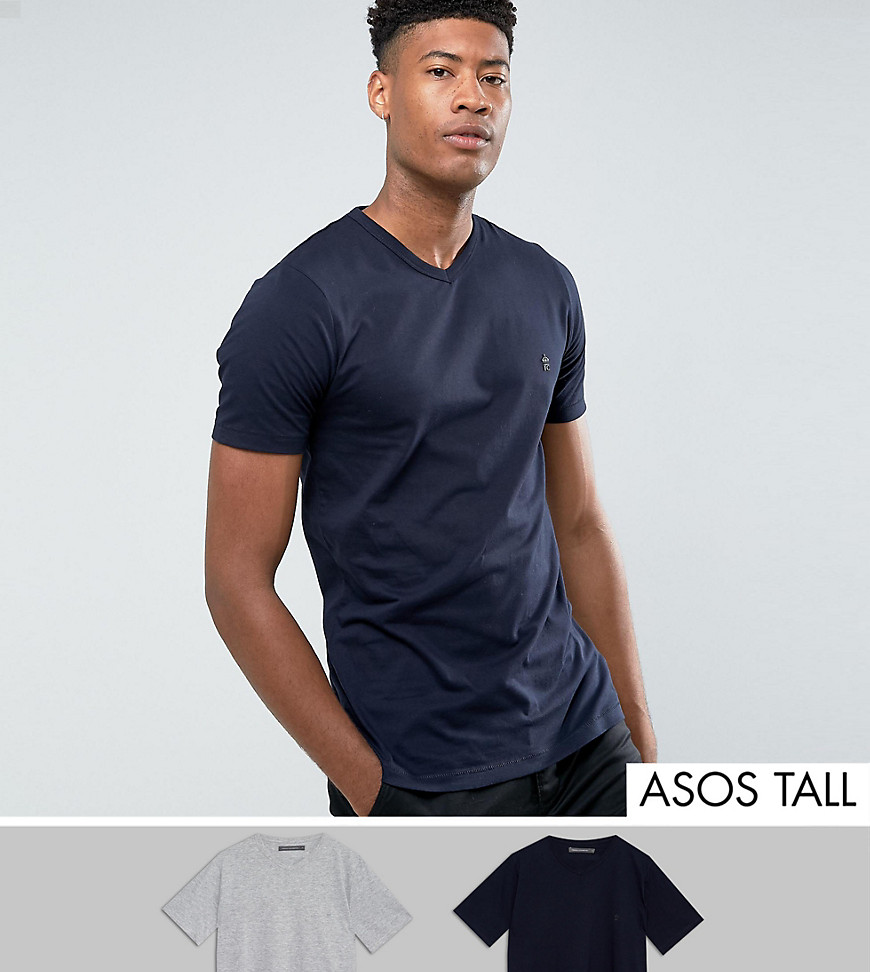 French Connection TALL 2 Pack V Neck T-Shirt - Multi