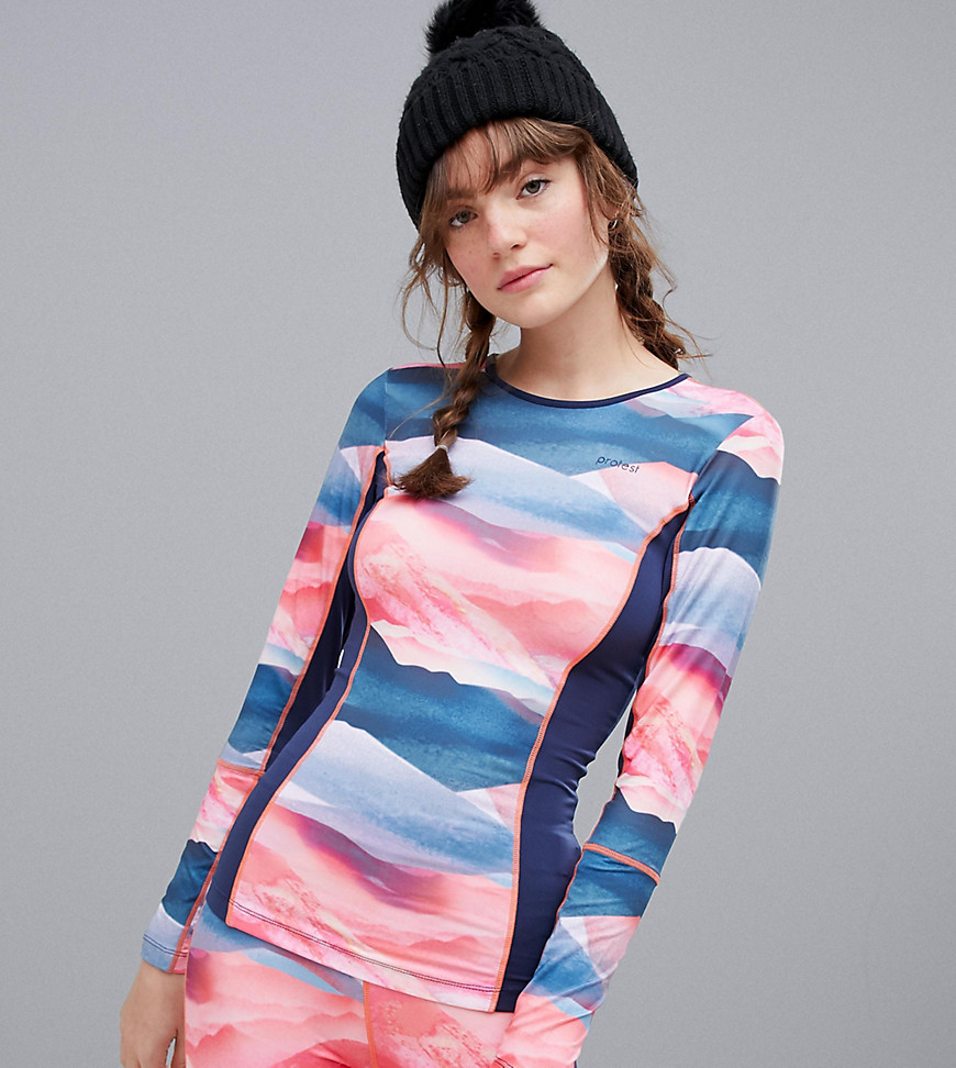 Protest Emphasis thermo long sleeve top in multi