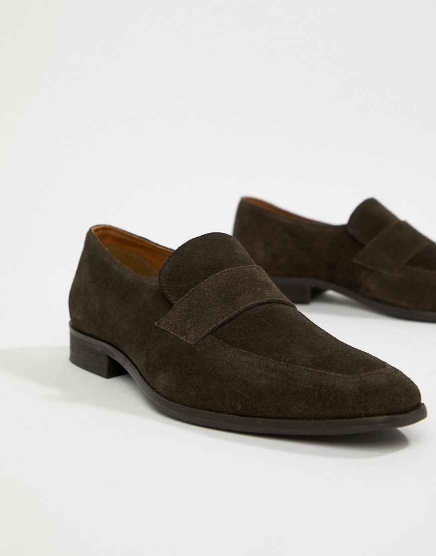 Zign penny loafers in brown suede