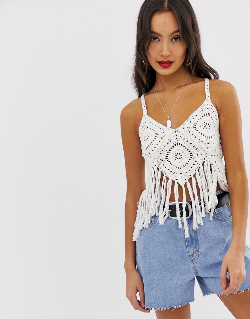 Noisy May crochet knitted crop top