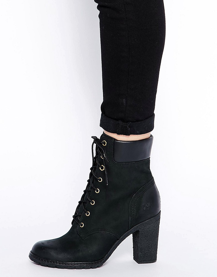 Timberland | Timberland Glancy 6 Inch Black Heeled Ankle Boots at ASOS