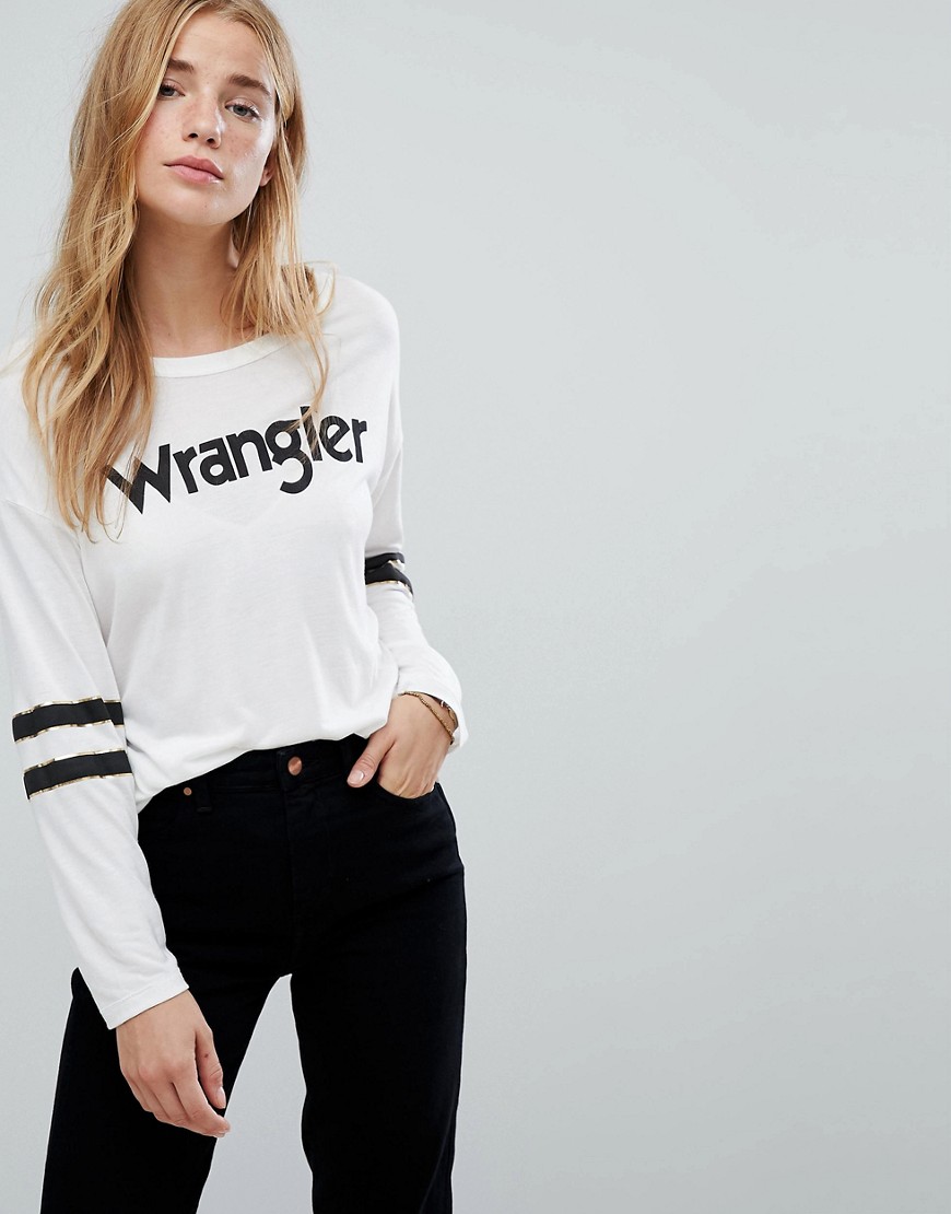 Wrangler Logo T Shirt with Taping - Off white