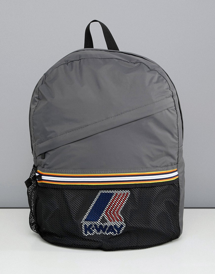 K-Way Le Vrai 3.0 Francois packaway backpack in grey