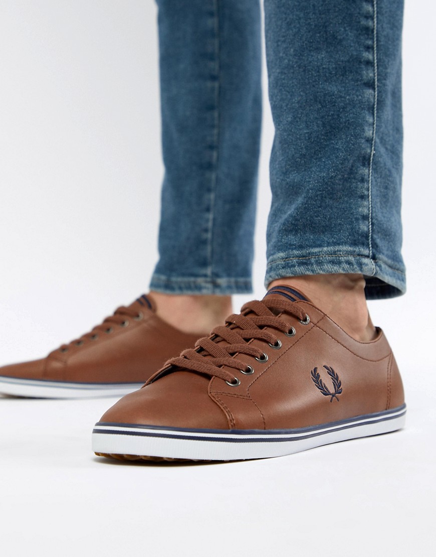 Fred Perry Kingston leather plimsolls in tan