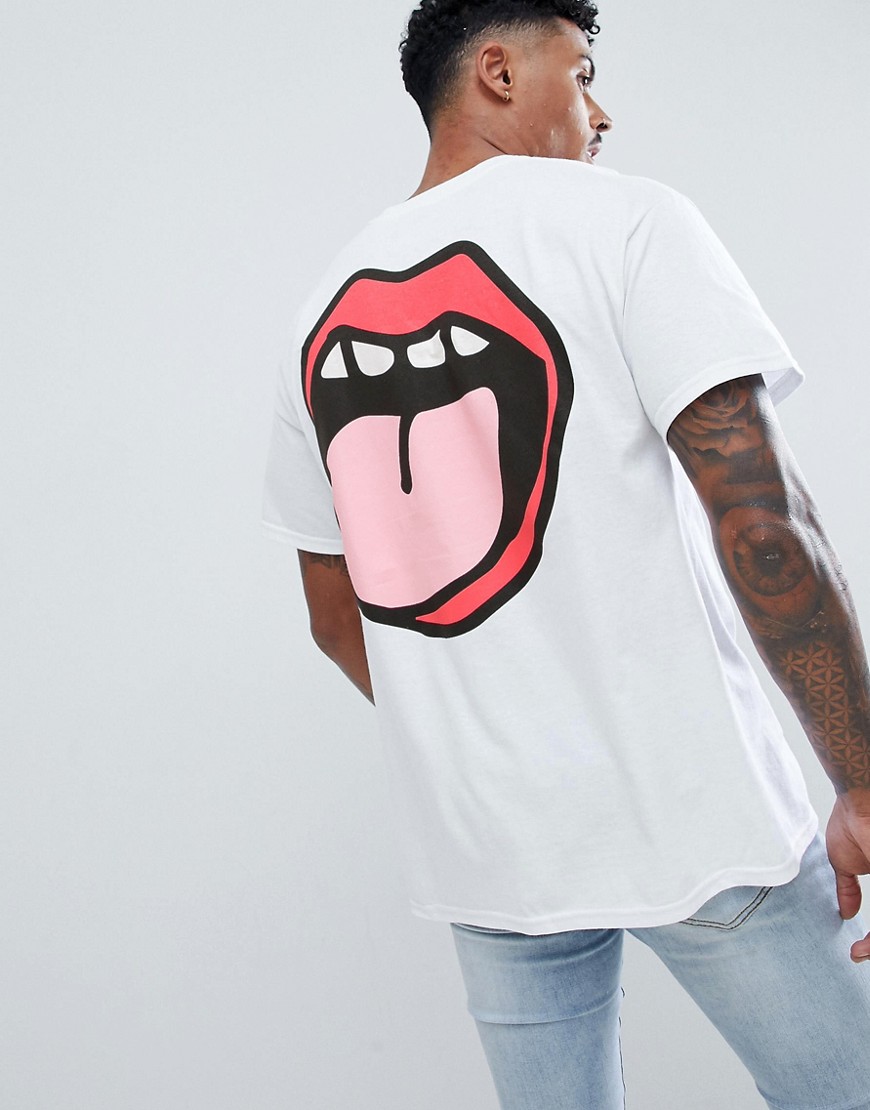 New Love Club Tongue Back Print T-Shirt - White