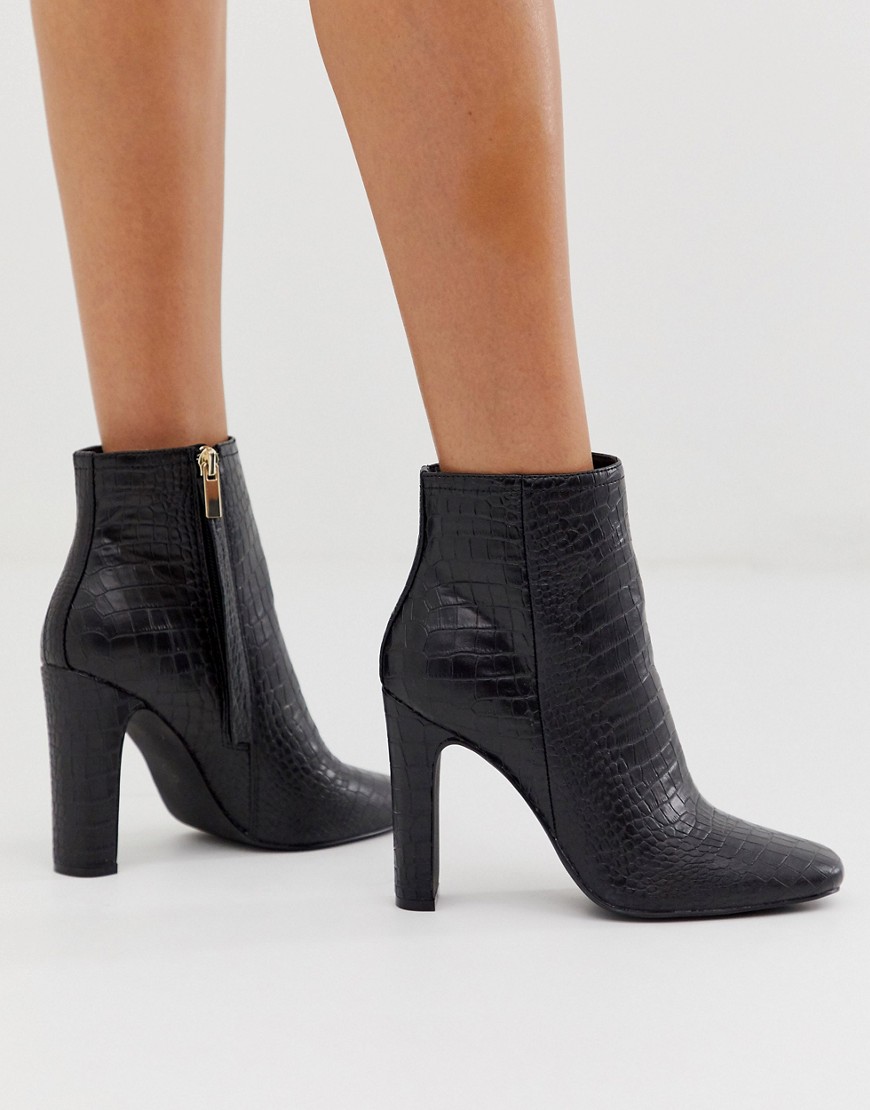 Forever New croc ankle boot in black
