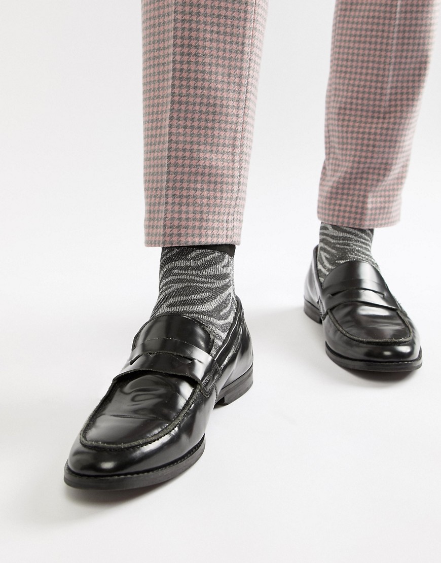 ASOS DESIGN party socks in glitter zebra design