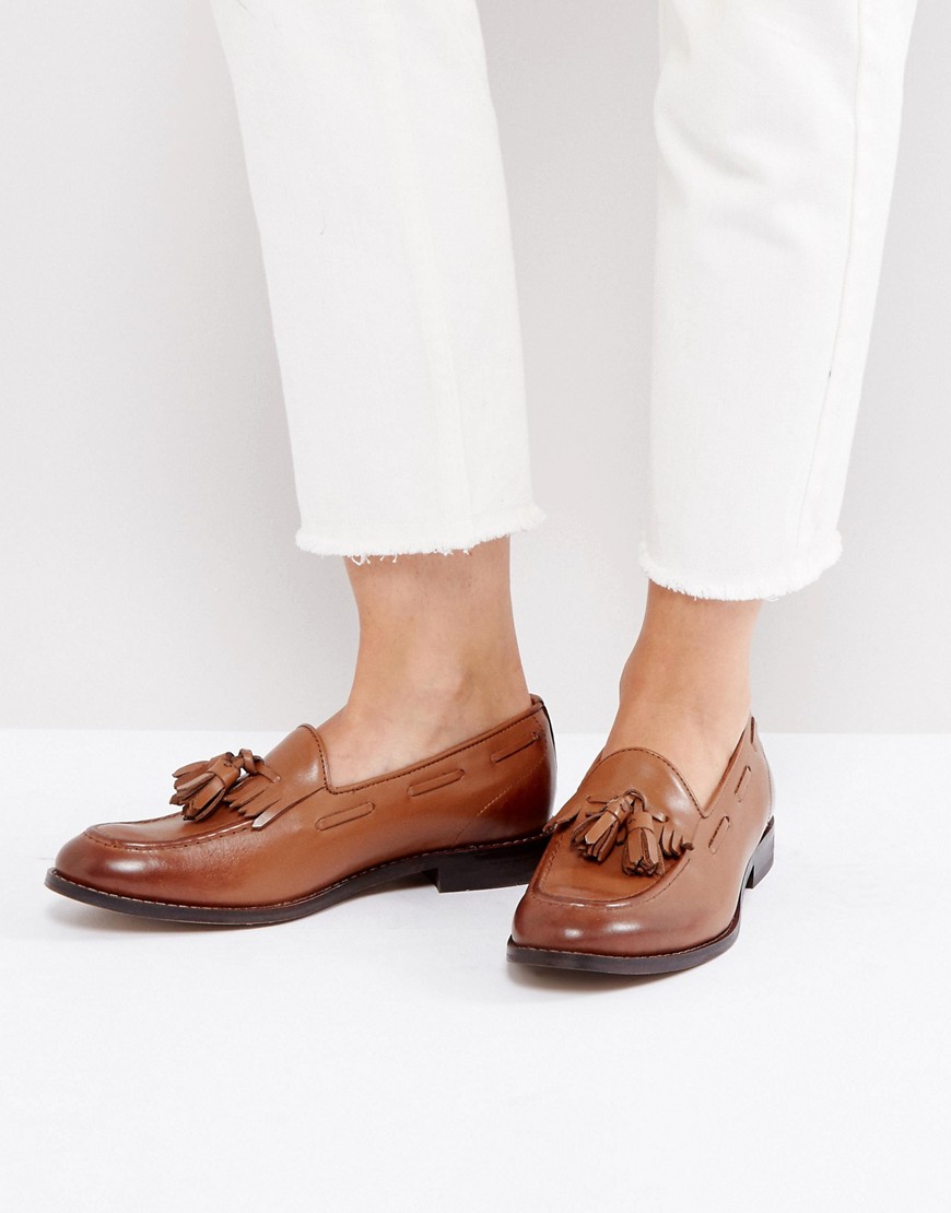 H By Hudson Leather Tassle Loafers